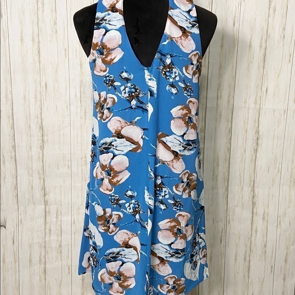 Peppermint Happy Blues shift choker floral dress NWT size small - Picture 4 of 12